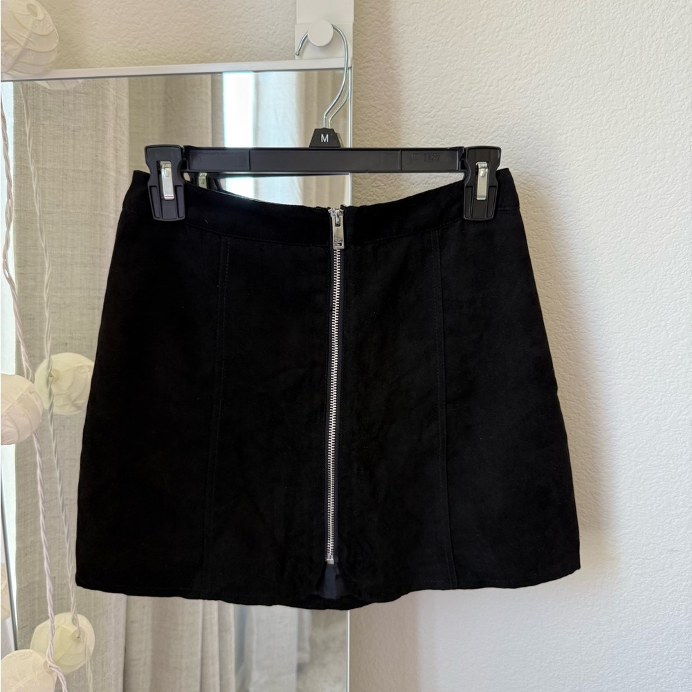 H&M Black Suede Mini Skirt